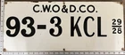 New ListingVintage Porcelain Oil Field Sign - C.W.O.&D. Co. 93-3 KCL