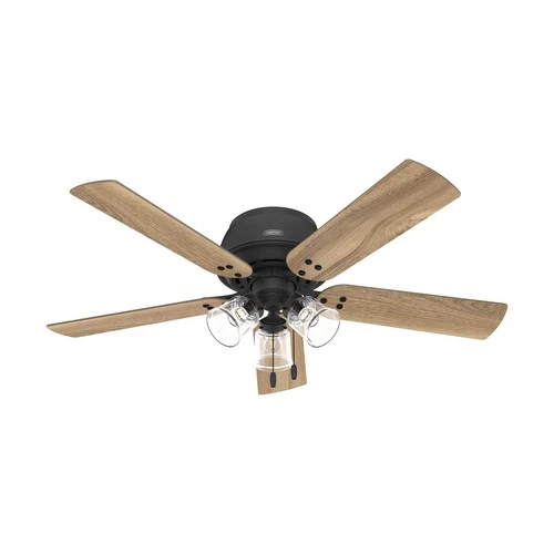 Hunter 52 inch Indoor Ceiling Fan with LED Lights - Black Ceiling Fan with Pu... - Picture 1 of 12