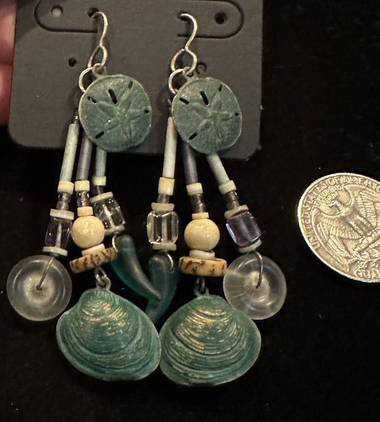 Artisan Bone Shell Ocean  Native American Fringed… - image 7