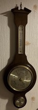 Banjo-style Barometer/Thermometer In A Beautiful Wooden Case - Working