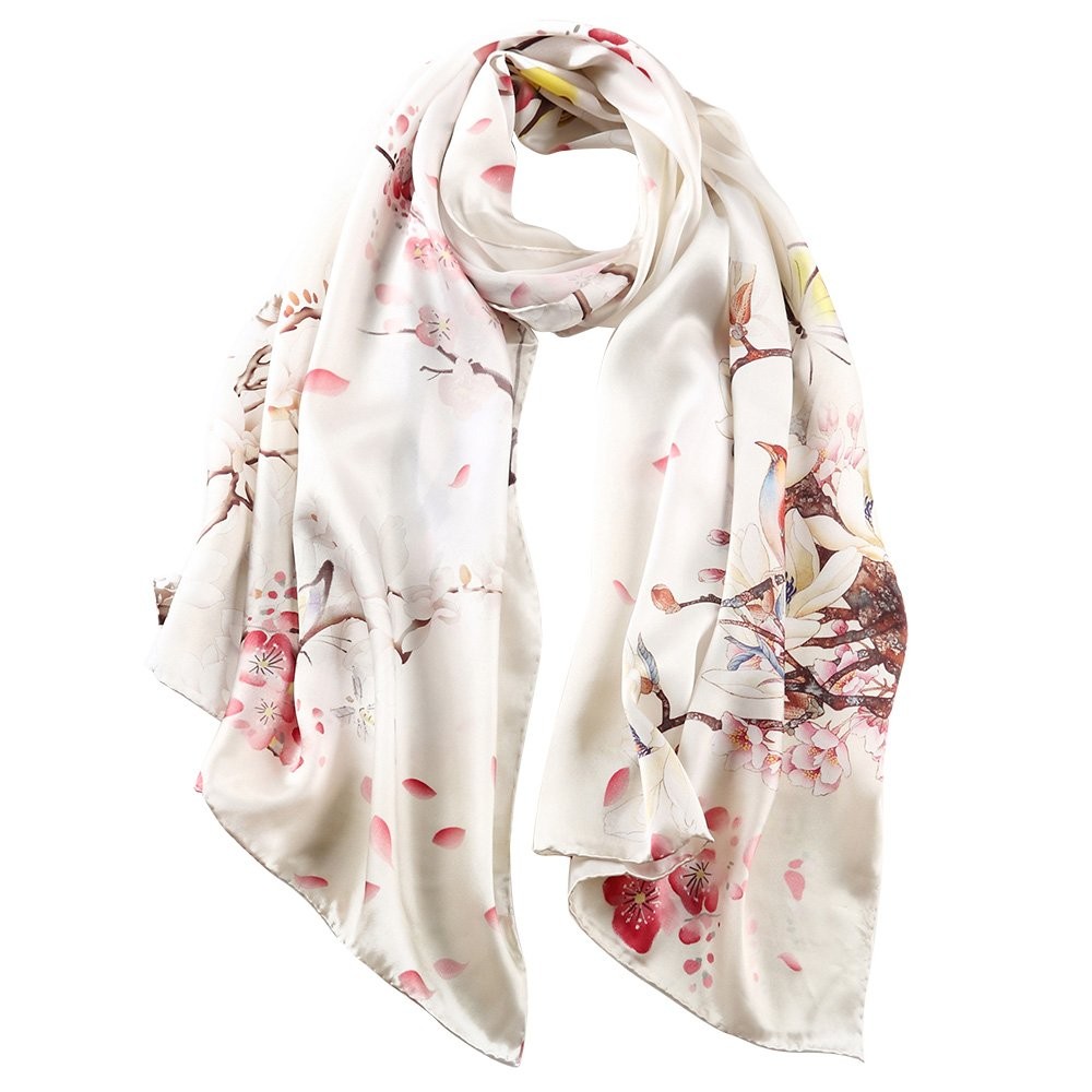 STORY OF SHANGHAI Sciarpa di 100% Seta Charmeuse da Donna Foulard a Raso (P7A)