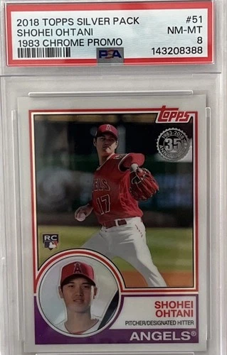 2018 Shohei Ohtani RC Topps Chrome Silver Pack #51 PSA 8