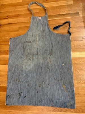 Vintage 1920s–30s Cantripum H.C. Co Striped Denim Work Apron