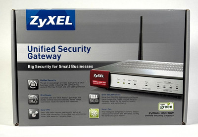 ZyXEL ZyWALL USG 20W Unified Security Gateway VPN Firewall 4 x LAN/DMZ, 1 x WAN