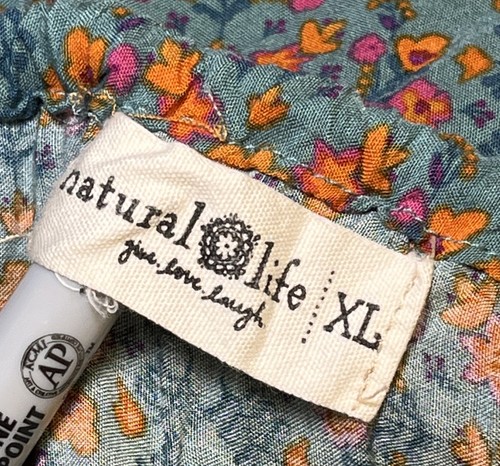 Natural Life Piper Mini Dress Sz XL, Teal Floral Sundress w/lace - Picture 4 of 10