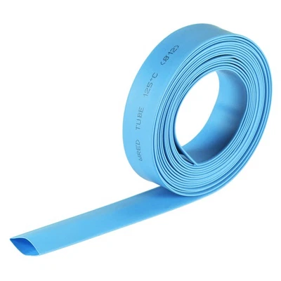 Schrumpfschlauch 12mm Drm 20mm flache Breite 2:1 Verhältnis Kabelhülse 10ft Blau - Bild 1 von 4