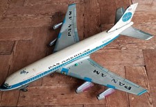 Rare Vintage TN Nomura Japan Battery Operated Tinplate Pan-Am Aeroplane Working!