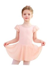 Ballet Leotards for Girls Ruffle Sleeve Ballet Dance Dress 2-3T Ballet Pink