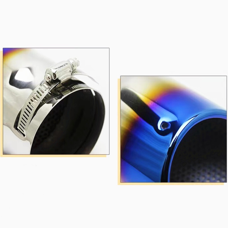 Car Baked Blue Exhaust Pipe Tip Muffler Steel Stainless Trim Tail Tube