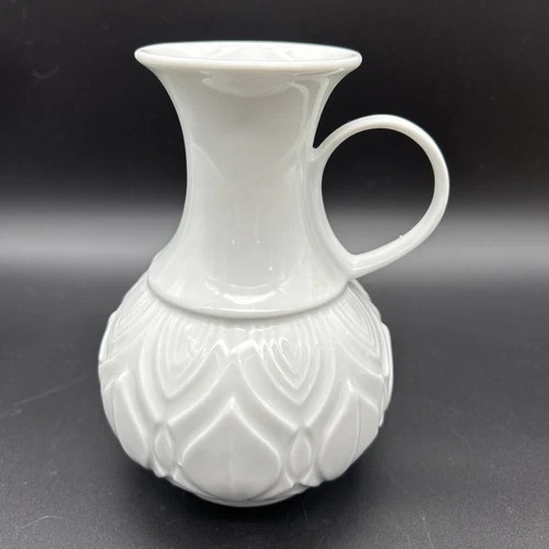 Royal Porzellan Bavaria KPM West Germany White Embossed Bud Vase Handle PERFECT
