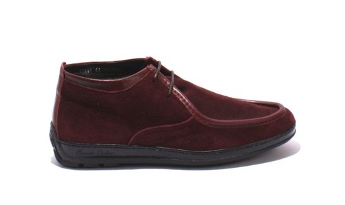 Mocasín Bota Ernesto Dolani 11984a gamuza de vino/piel de oveja de encaje al tobillo 41 / EE. UU. 8 - Imagen 3 de 9
