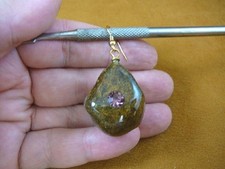 PP2-14 Real MOOSE POOP Pink rhinestone doo gold 1 single earring WEIRD poo doo