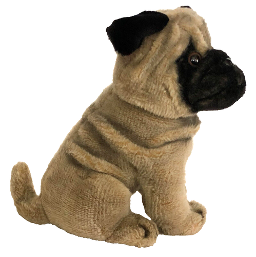 Peluche cane carlino realistico A&A Pugsley cucciolo seduto etichetta originale peluche - Foto 2 di 14