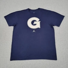 Georgetown Hoyas Shirt Men XL Blue Nike Air Jordan NCAA Center Big Logo Jumpman