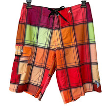 Hurley Board Shorts Mens 30 4-Way Stretch Swim Trunks Bright Multicolor
