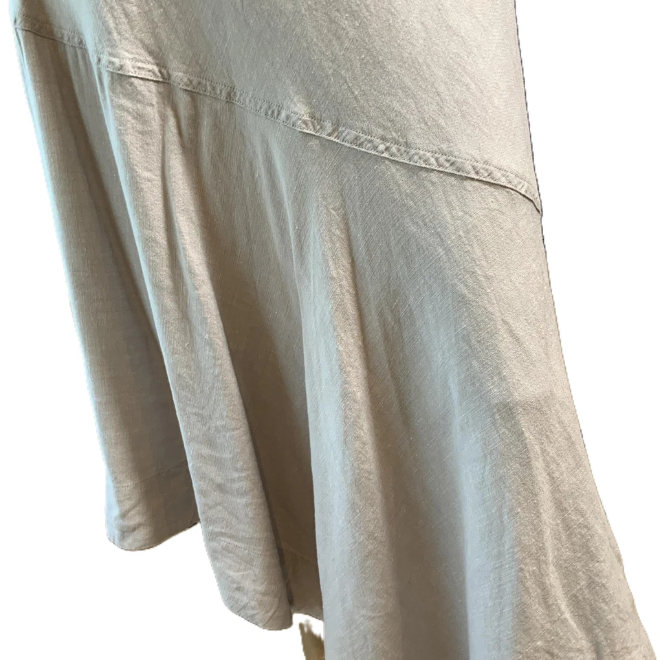 Nic + Zoe женщина кремовый ассиметричный кромки Midi льняная юбка Sz 14W прибрежный бабушка - Изображение 4 из 4