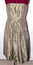 J Crew Womens Dress Size 4 Green Silk Lined Pleated Detail Empire Waist Party