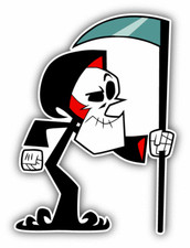 Grim Adventures Grim Reaper Cartoon Car Bumper Sticker Decal 5x 4