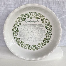 Paula Deen Pie Baking Dish Plate 9" Scalloped Edge Deep Apple Pie Recipe Inside