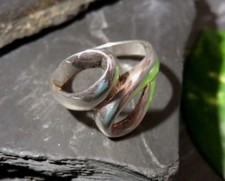 Hübscher 925 Silber Ring Designer Optik Schlaufen Endlos Sterling Große Größe