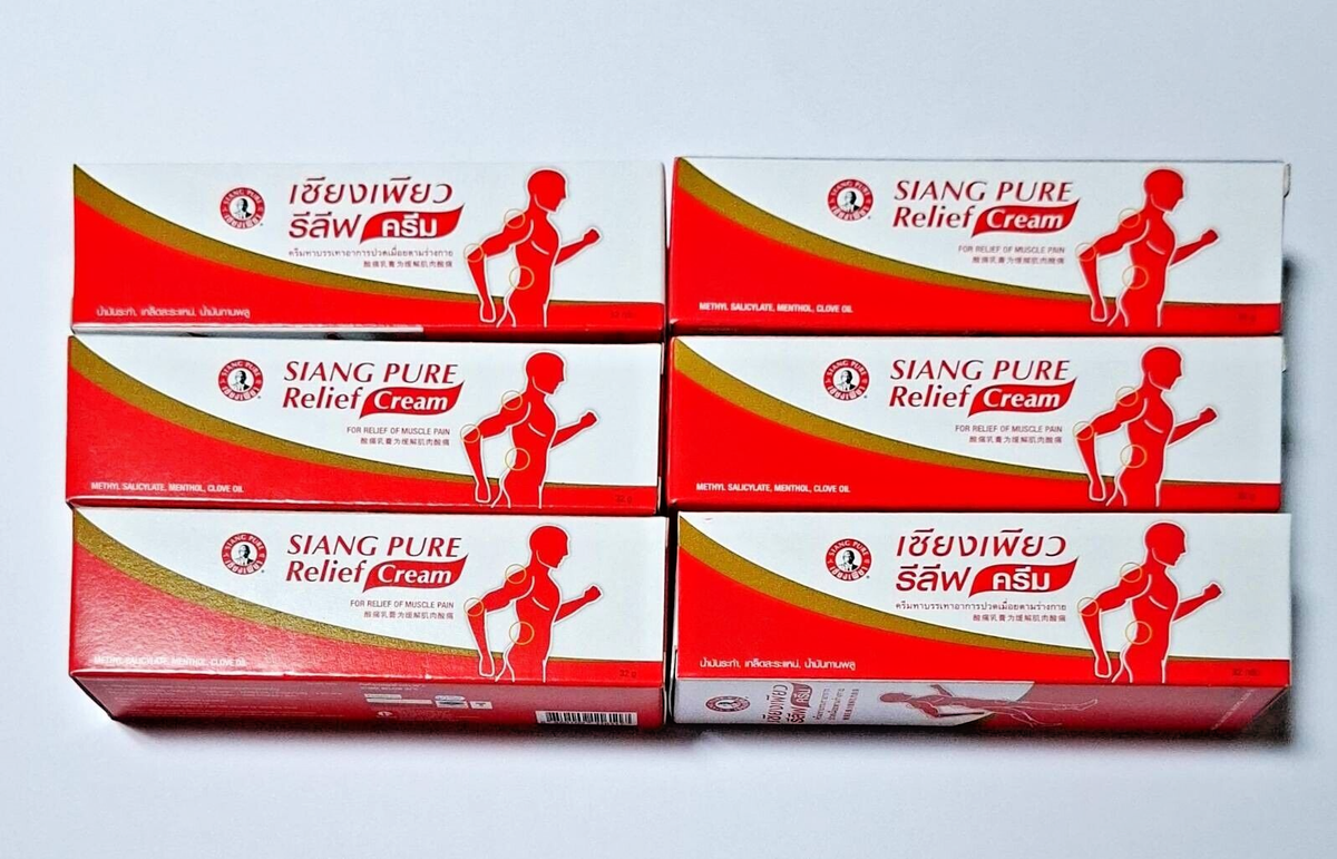 6xSiang Pure Relief Cream Tube Muscle Pain Body Knee Sports
