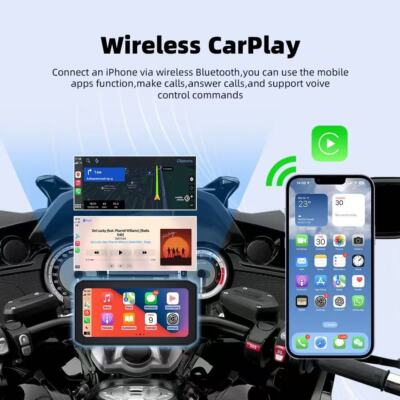 Wireless Carplay Android WHIXO Auto Moto Stereo with HD Display IPS Touchscreen