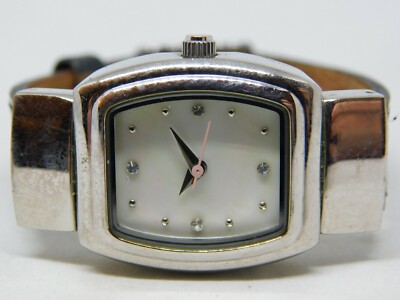 Mary Kay Silver Tone Genuine Leather Quartz Analog Ladies Watch
