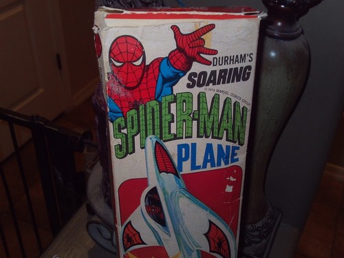 VINTAGE SPIDER-MAN PLANE DURHAM RARE MARVEL AVENGERS OLD TOY STORE STOCK M 1975 - Picture 2 of 24