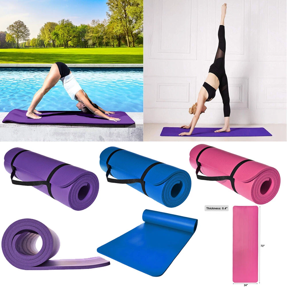 0.4 Inch Thick Yoga Mat Extra Thick Non Slip Exercise Mat For