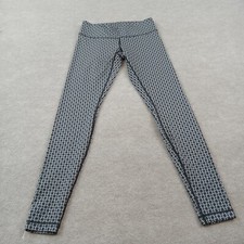 Lululemon Leggings Womens Size 6 Black Gray Geometric Running Causal Stretch