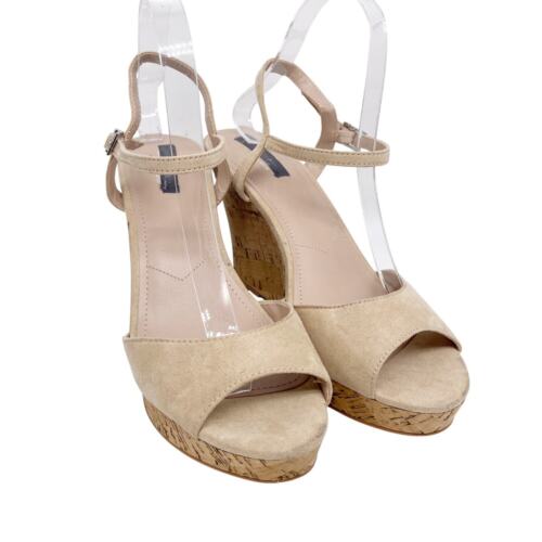 Sandali donna Charles By Charles David Lambert microscamosciati sughero zeppa nudi 10M