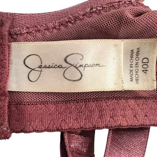 Jessica Simpson Womens Padded Bra Size 40D Dark Mauve Full Coverage Lace Accents - Picture 4 of 6