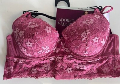 Adored by Adore Me Women s Payal Longline Underwire Floral Lace Demi Cup Bra