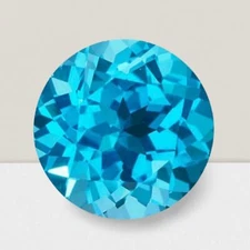 Blue Topaz Round Cut Gemstone 5 Cts - 12 mm Lustrous Loose Gem