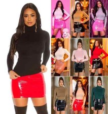 Women's Jumper long sleeves polo neck Pullover roll neck plain  Top  8/10, 10/12