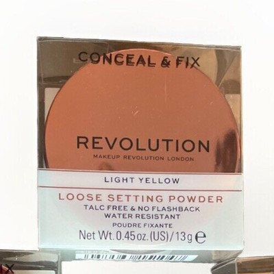 Makeup Revolution Beauty Conceal & Fix Setting Powder, Light Yellow