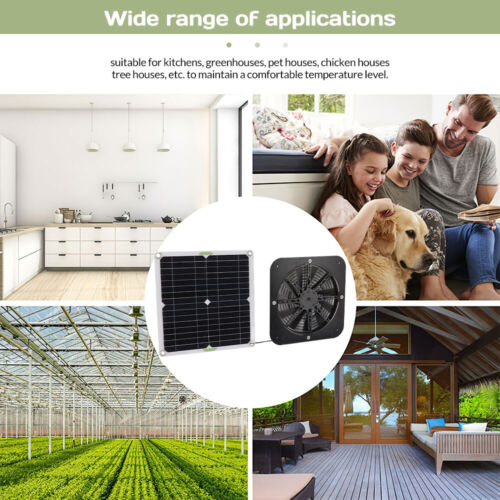 13.5inch Solar Powered Exhaust Fan Solar Panel Fan 20W For Shed Attic Greenhouse - Picture 6 of 37