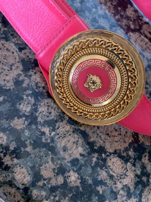 pink versace belt