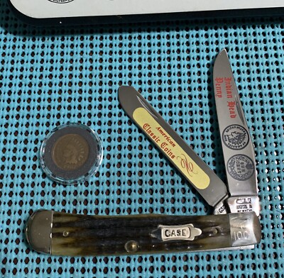 1996 CASE XX U.S. Coin Collection Trapper pocket knife & Indian