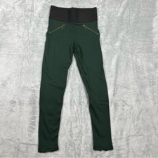 Zara Basic Pull On Knit Pants Green High Waist Size S