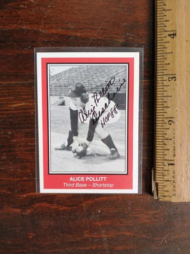 Alice Pollitt Signed Autographed Rockford Peaches AAGPBL Baseball Card ...