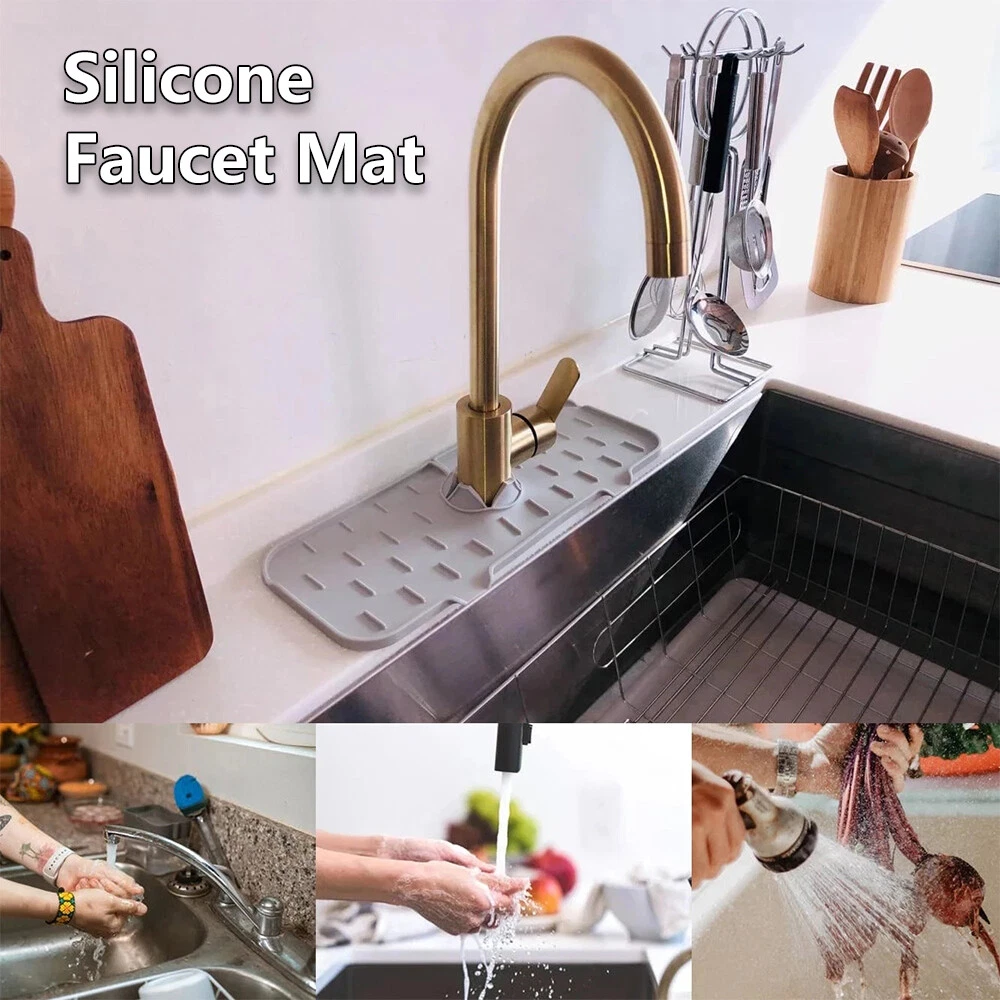 Silicone Sink Faucet Mat Drip Catcher Drying Pad Kitchen Sink