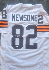 Ozzie Newsome Signed White Jersey JSA Inscribed HOF