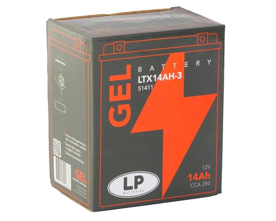 YB14L-A2 GEL Motorradbatterie 12V 14Ah LANDPORT LTX14AH-3 5141 12N14-3A FB14L-A2 - Bild 3 von 4
