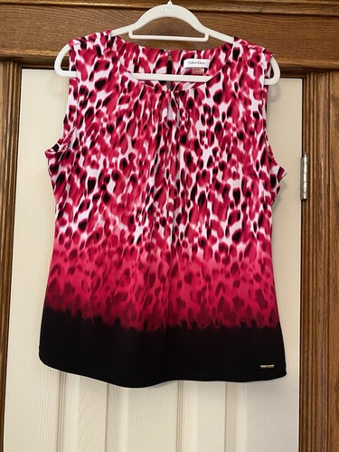 Calvin Klein Womens Multicolor Sleeveless Top Sz XL