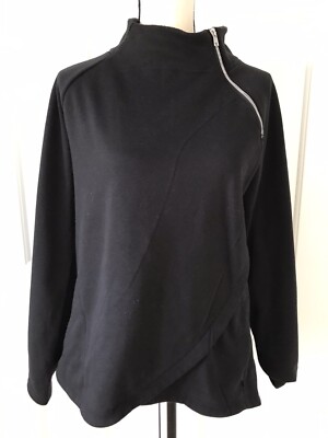 【AAKE】DIVISION HIGH NECK ZIP-UP Zx Platinum Ladies Asymmetrical Zip Sweatshirt Black Size M