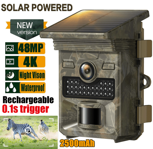 Campark Solar 4K Wildlife Trail Camera 48MP Hunting Cam No Glow NightVision