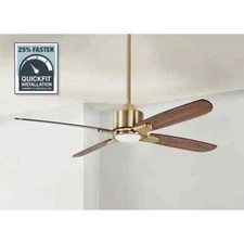 Hampton Bay Chelia 56 in. Indoor Gold LED Ceiling Fan with Reversible Blades+CCT