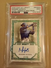 2020 LEAF Maximo Acosta #17/25 Emerald Spectrum AUTOGRAPH #BA-MA2 PSA 9 Mint