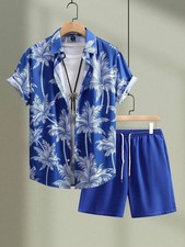 Men Summer Outfit 2-Piece Set Short Sleeve T-Shirt and Shorts Sweatsuit Set